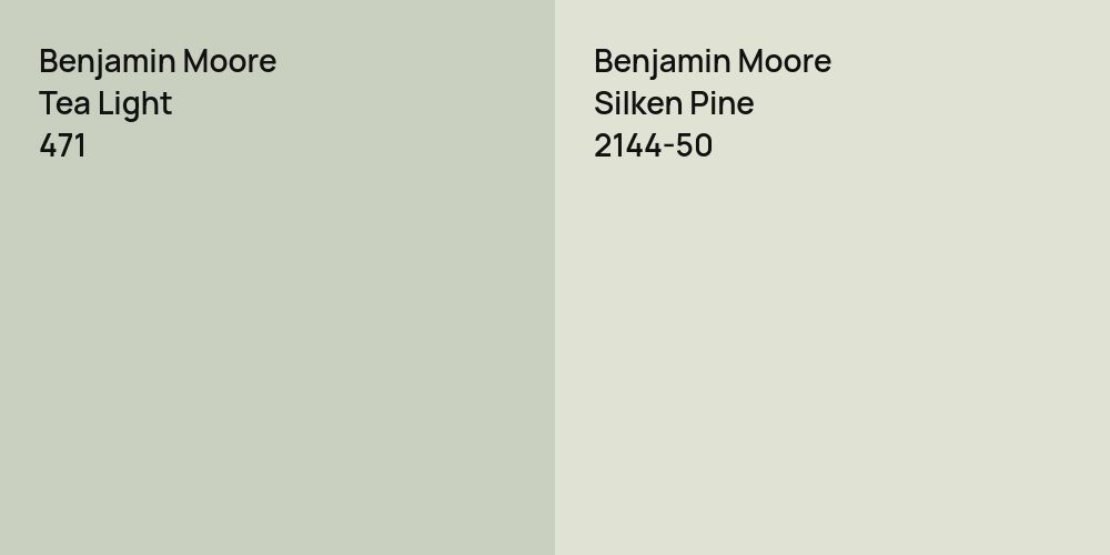 Benjamin Moore Tea Light vs. Benjamin Moore Silken Pine