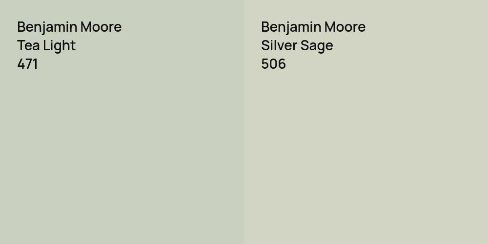 Benjamin Moore Tea Light vs. Benjamin Moore Silver Sage