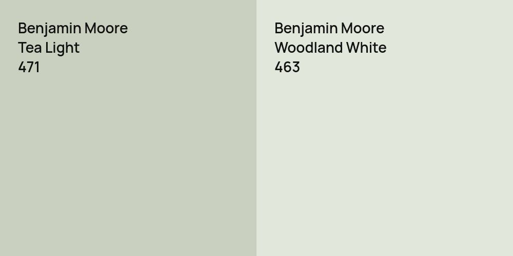 Benjamin Moore Tea Light vs. Benjamin Moore Woodland White