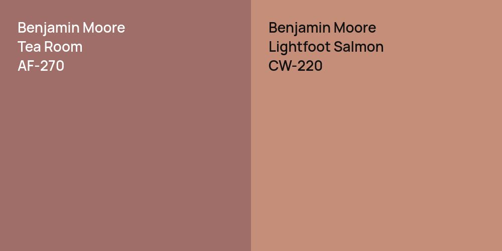 Benjamin Moore Tea Room vs. Benjamin Moore Lightfoot Salmon