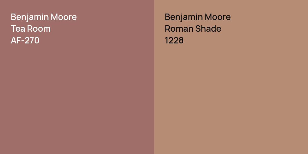 Benjamin Moore Tea Room vs. Benjamin Moore Roman Shade