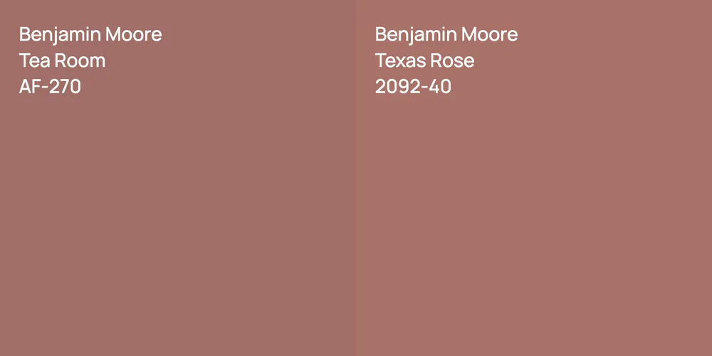 Benjamin Moore Tea Room vs. Benjamin Moore Texas Rose