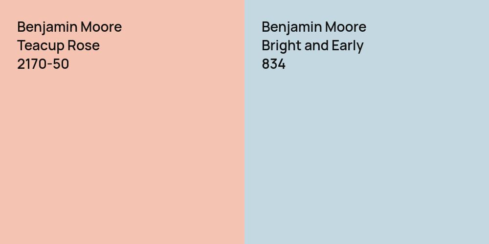 Benjamin Moore Teacup Rose vs. Benjamin Moore Bright and Early