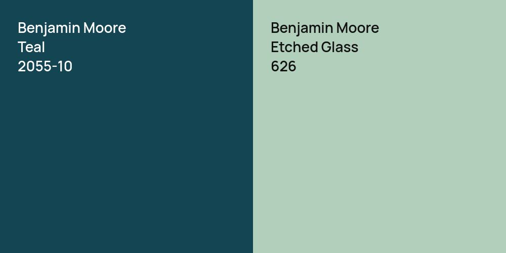 Benjamin Moore Teal vs. Benjamin Moore Etched Glass