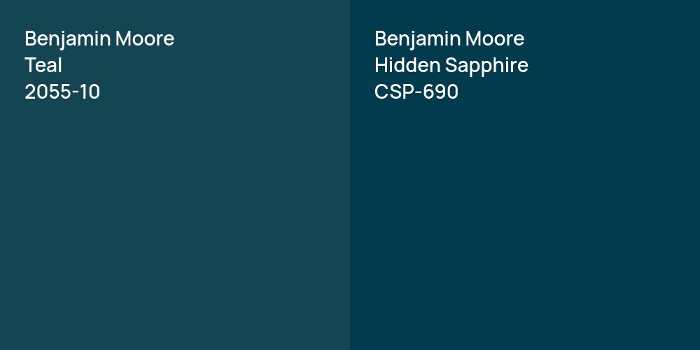 Benjamin Moore Teal vs. Benjamin Moore Hidden Sapphire