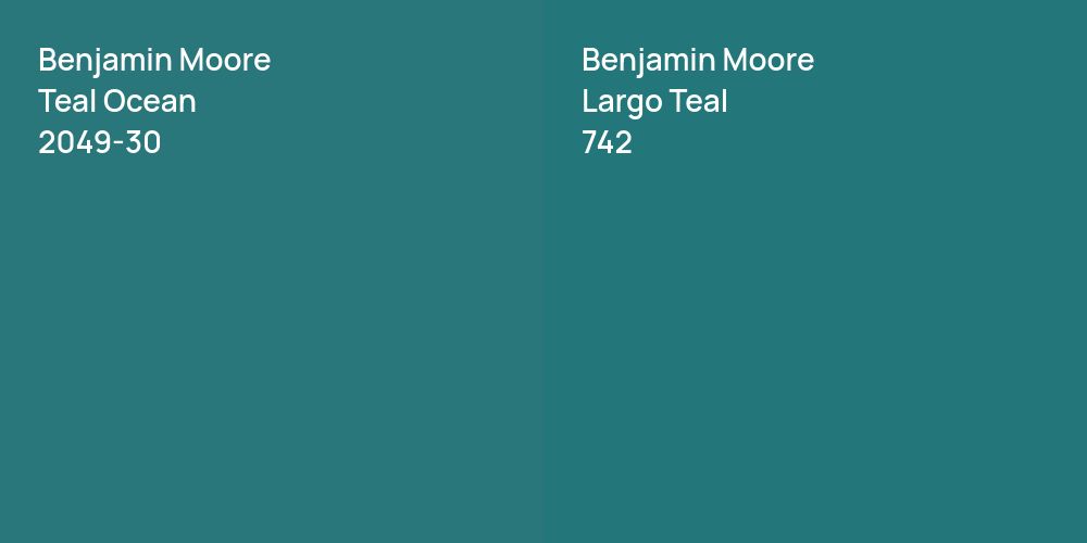 Benjamin Moore Teal Ocean vs. Benjamin Moore Largo Teal