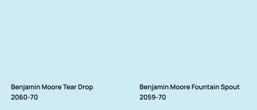 Benjamin Moore Tear Drop 2060-70 vs Benjamin Moore Fountain Spout 2059-70