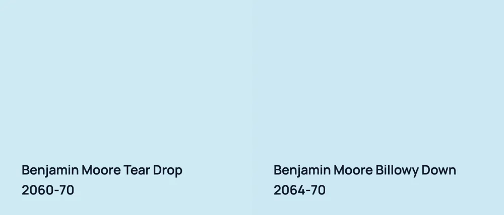 Benjamin Moore Tear Drop 2060-70 vs Benjamin Moore Billowy Down 2064-70