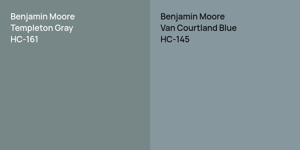 Benjamin Moore Templeton Gray vs. Benjamin Moore Van Courtland Blue