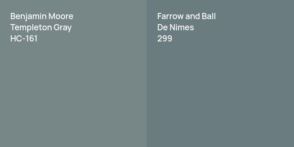 Benjamin Moore Templeton Gray vs. Farrow and Ball De Nimes