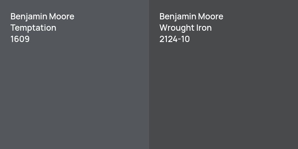 Benjamin Moore Temptation vs. Benjamin Moore Wrought Iron