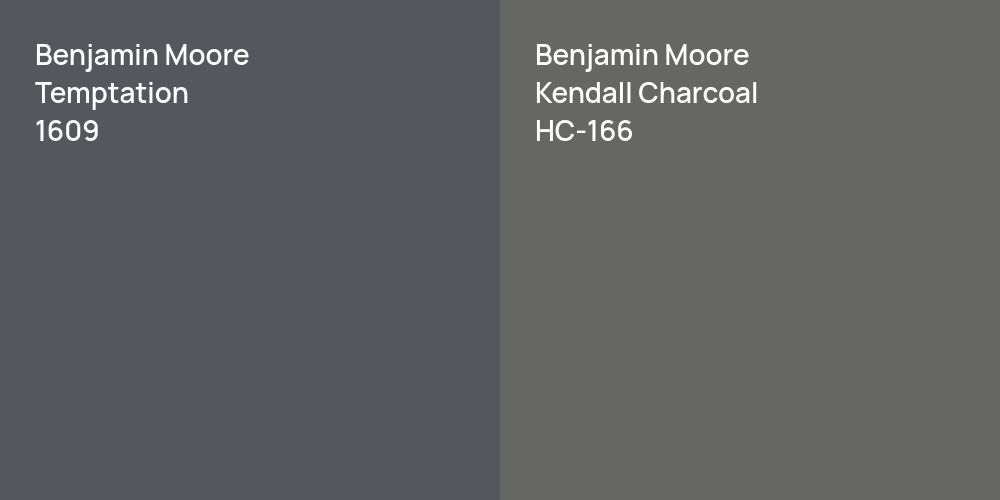 Benjamin Moore Temptation vs. Benjamin Moore Kendall Charcoal