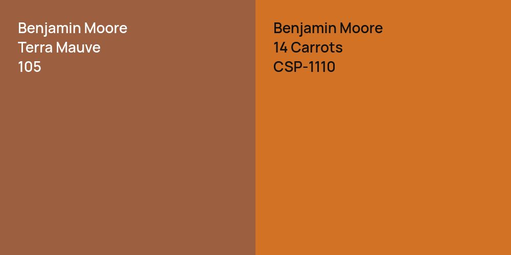 Benjamin Moore Terra Mauve vs. Benjamin Moore 14 Carrots