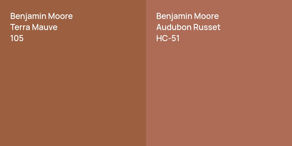 Benjamin Moore Terra Mauve vs. Benjamin Moore Audubon Russet