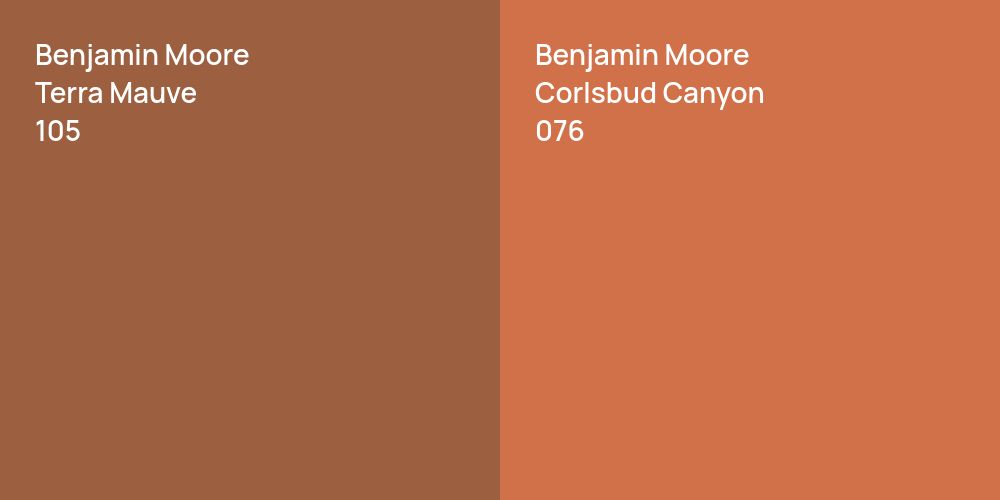 Benjamin Moore Terra Mauve vs. Benjamin Moore Corlsbud Canyon