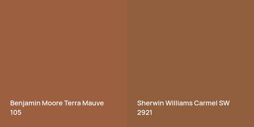 Benjamin Moore Terra Mauve vs. Sherwin Williams Carmel