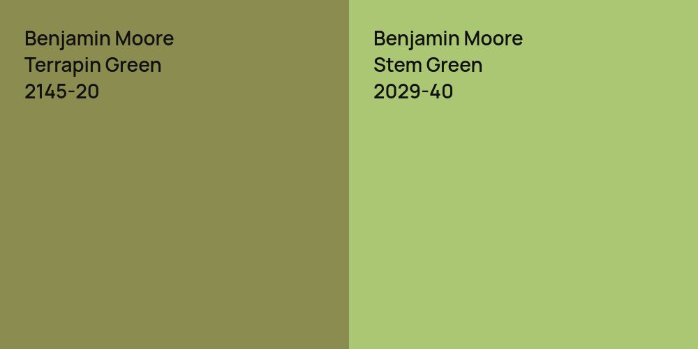 Benjamin Moore Terrapin Green vs. Benjamin Moore Stem Green