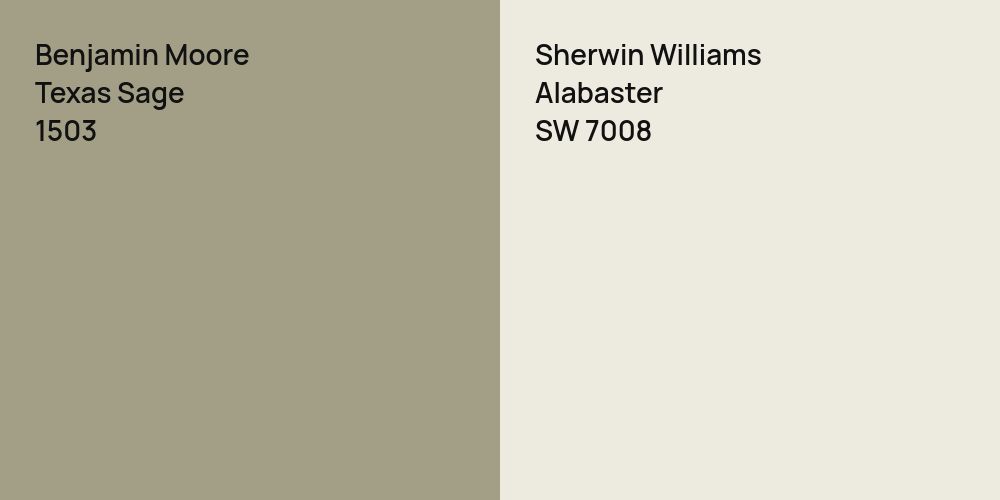 Benjamin Moore Texas Sage vs. Sherwin Williams Alabaster