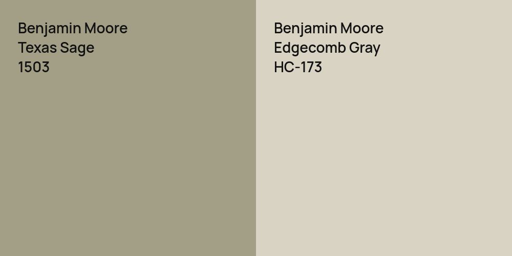 Benjamin Moore Texas Sage vs. Benjamin Moore Edgecomb Gray