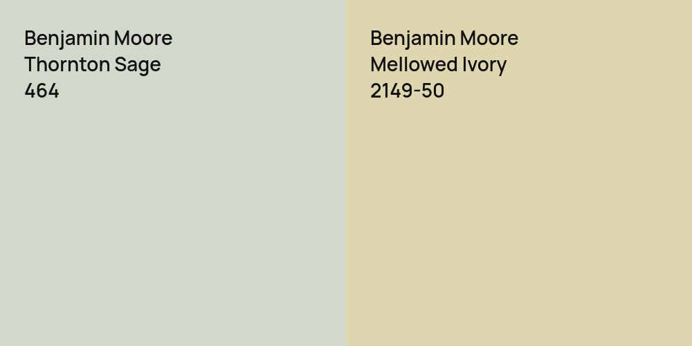 Benjamin Moore Thornton Sage vs. Benjamin Moore Mellowed Ivory