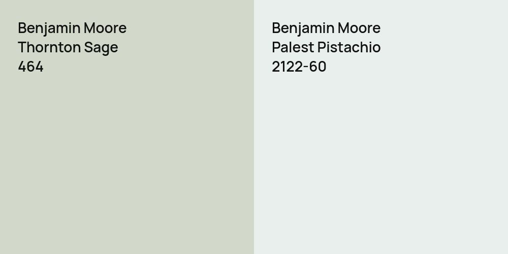 Benjamin Moore Thornton Sage vs. Benjamin Moore Palest Pistachio