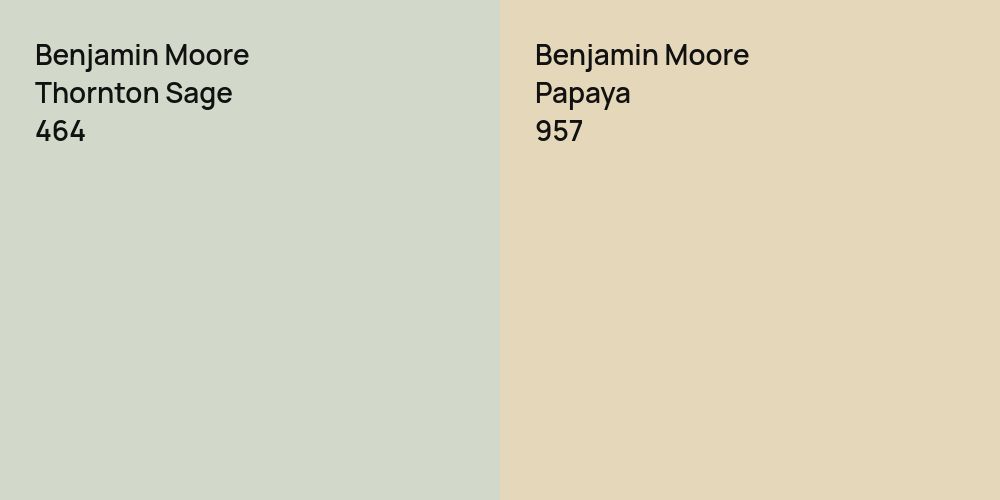 Benjamin Moore Thornton Sage vs. Benjamin Moore Papaya