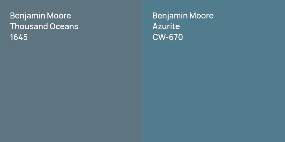 Benjamin Moore Thousand Oceans vs. Benjamin Moore Azurite