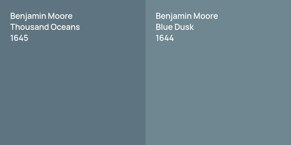 Benjamin Moore Thousand Oceans vs. Benjamin Moore Blue Dusk