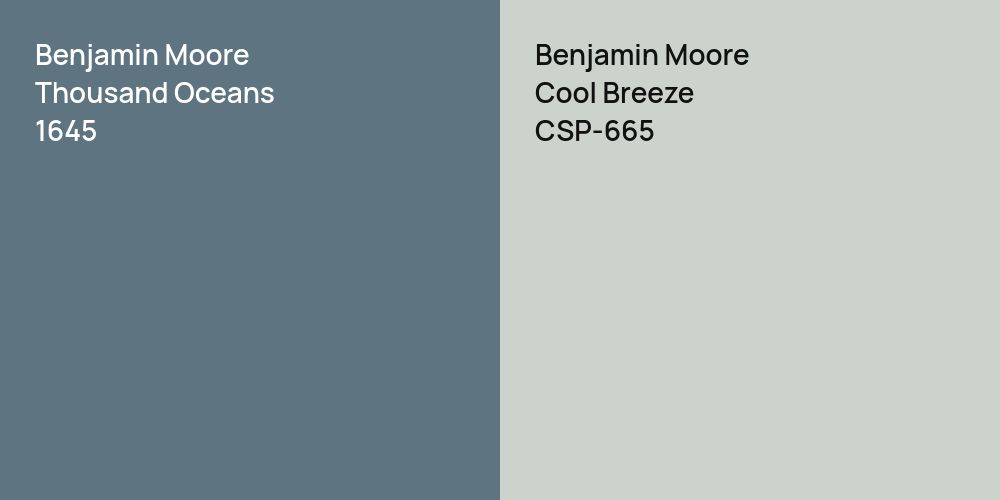 Benjamin Moore Thousand Oceans vs. Benjamin Moore Cool Breeze