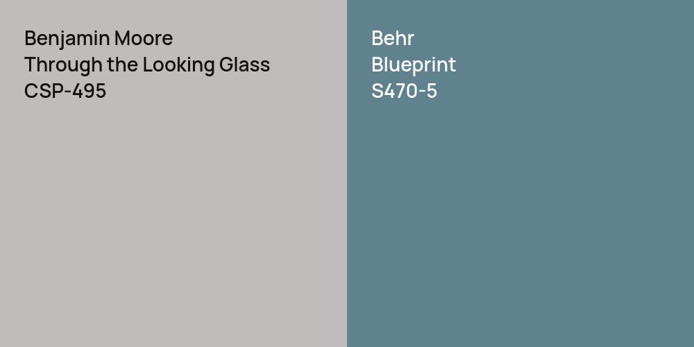 Benjamin Moore Through the Looking Glass vs. Behr Blueprint