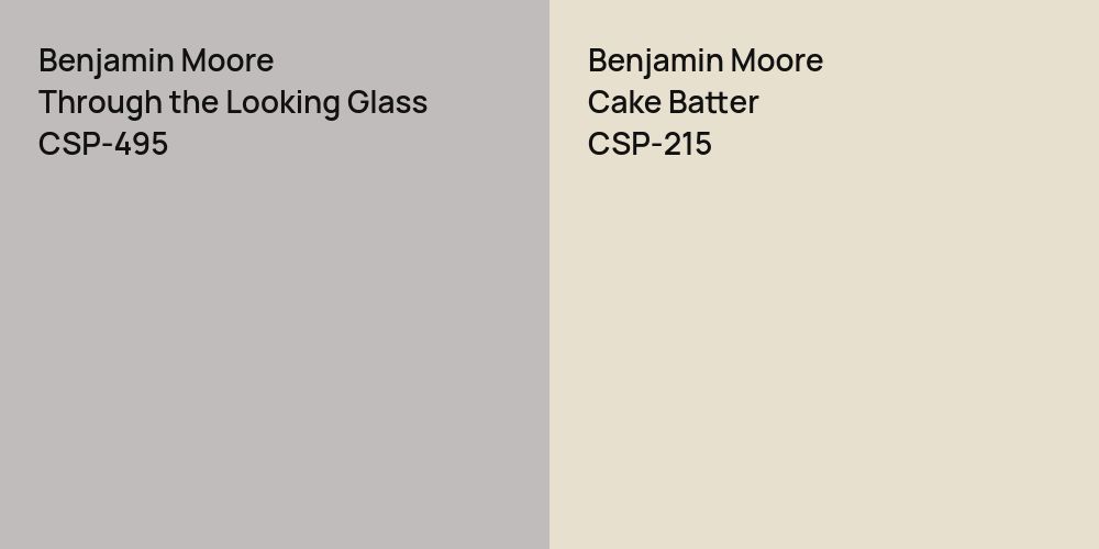 Benjamin Moore Through the Looking Glass vs. Benjamin Moore Cake Batter