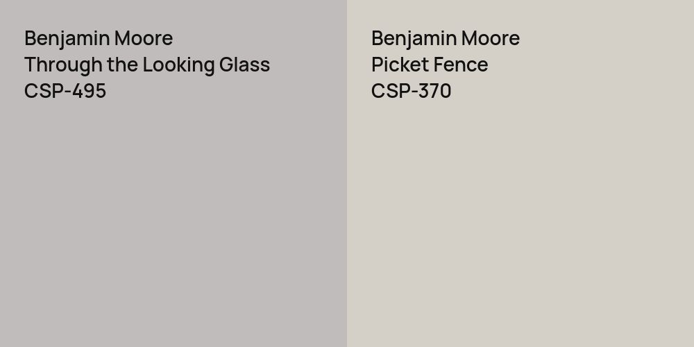 Benjamin Moore Through the Looking Glass vs. Benjamin Moore Picket Fence