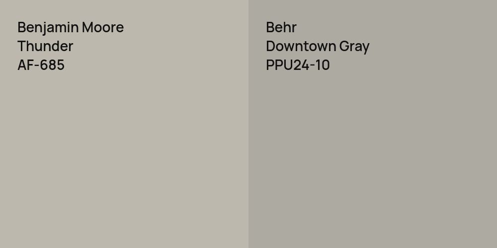 Benjamin Moore Thunder vs. Behr Downtown Gray