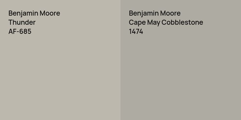 Benjamin Moore Thunder vs. Benjamin Moore Cape May Cobblestone