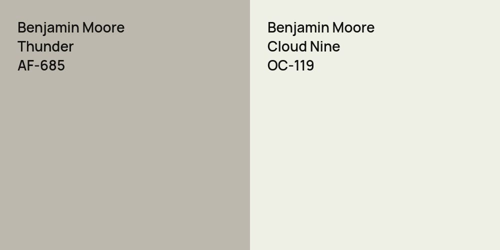 Benjamin Moore Thunder vs. Benjamin Moore Cloud Nine