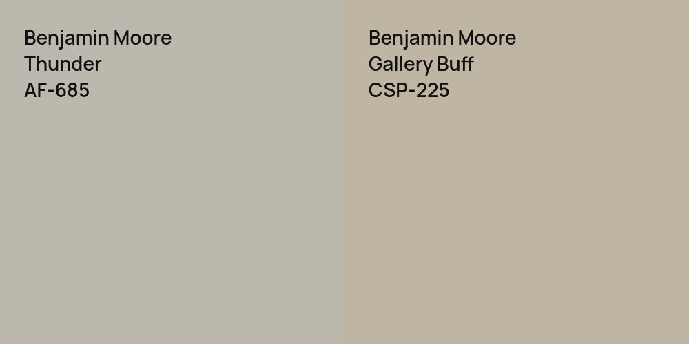 Benjamin Moore Thunder vs. Benjamin Moore Gallery Buff