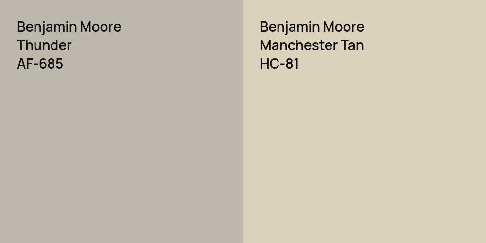 Benjamin Moore Thunder vs. Benjamin Moore Manchester Tan