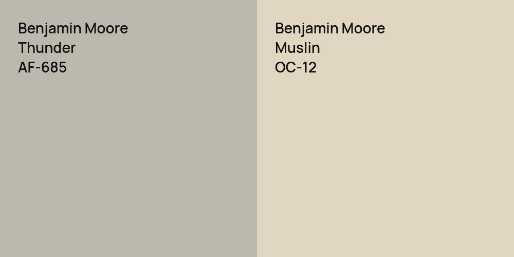 Benjamin Moore Thunder vs. Benjamin Moore Muslin