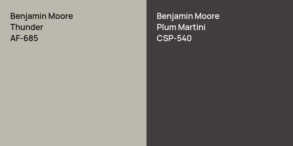 Benjamin Moore Thunder vs. Benjamin Moore Plum Martini