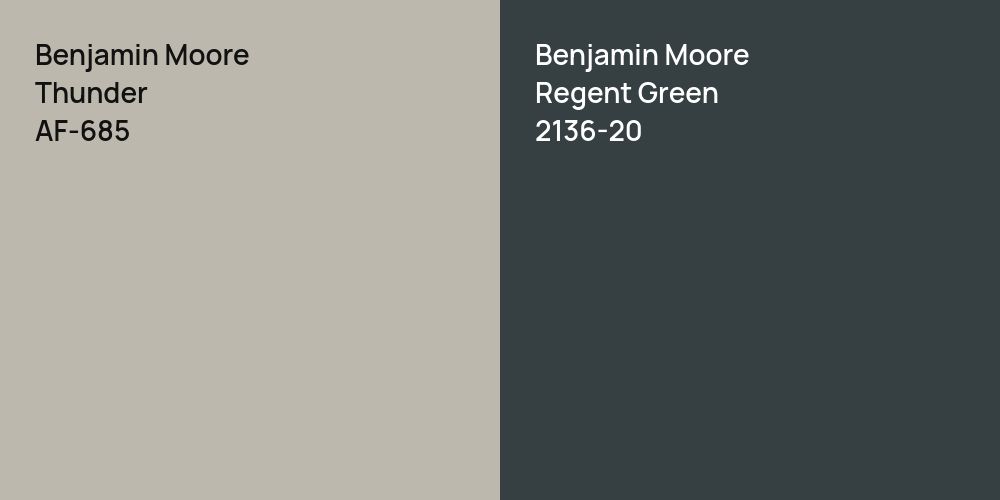 Benjamin Moore Thunder vs. Benjamin Moore Regent Green