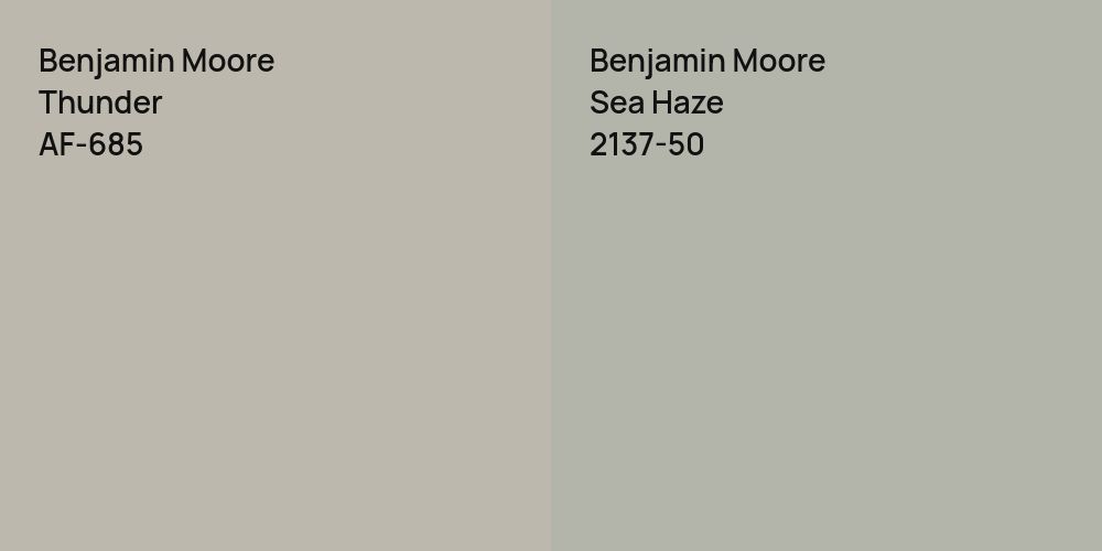 Benjamin Moore Thunder vs. Benjamin Moore Sea Haze