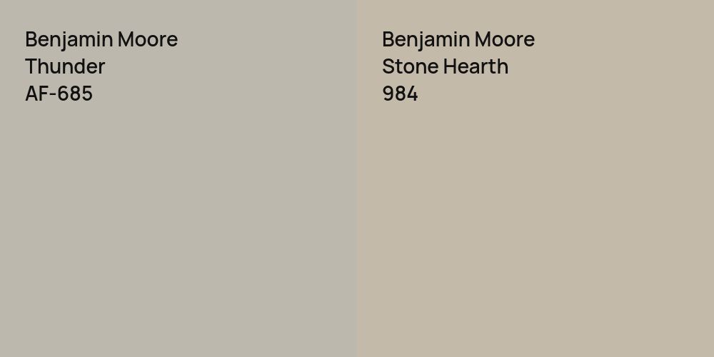 Benjamin Moore Thunder vs. Benjamin Moore Stone Hearth