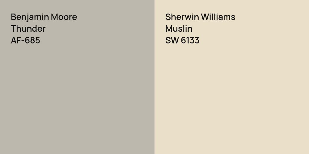 Benjamin Moore Thunder vs. Sherwin Williams Muslin