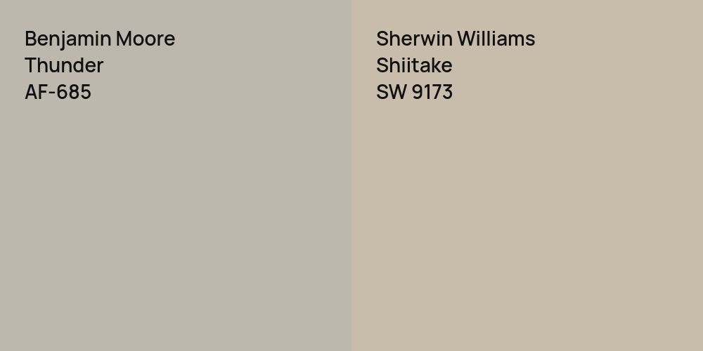 Benjamin Moore Thunder vs. Sherwin Williams Shiitake