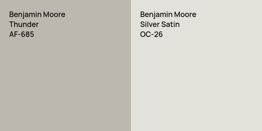 Benjamin Moore Thunder vs. Benjamin Moore Silver Satin