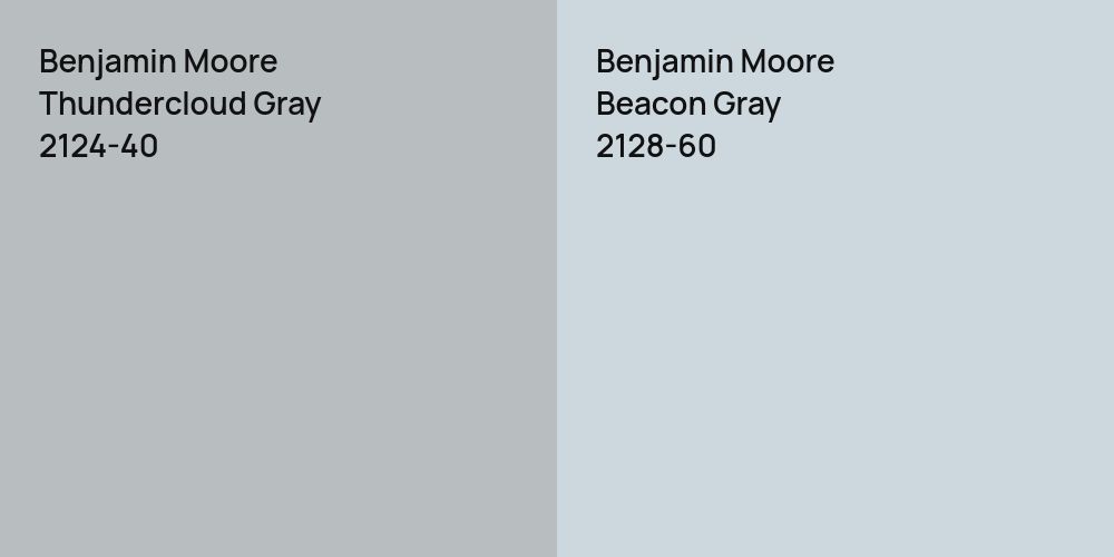 Benjamin Moore Thundercloud Gray vs. Benjamin Moore Beacon Gray