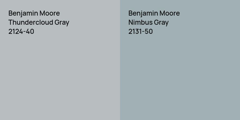 Benjamin Moore Thundercloud Gray vs. Benjamin Moore Nimbus Gray