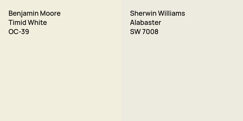 Benjamin Moore Timid White vs. Sherwin Williams Alabaster