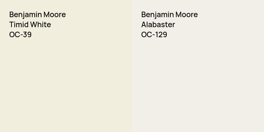 Benjamin Moore Timid White vs. Benjamin Moore Alabaster