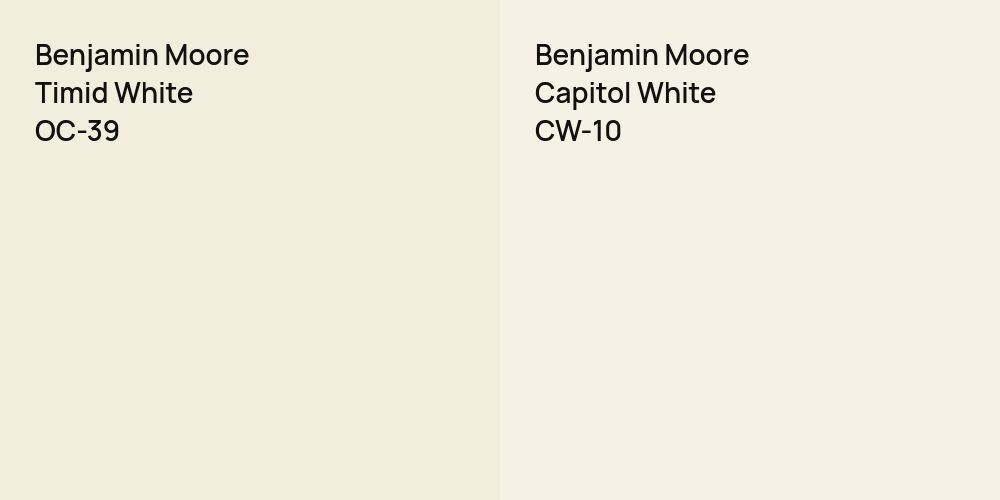 Benjamin Moore Timid White vs. Benjamin Moore Capitol White